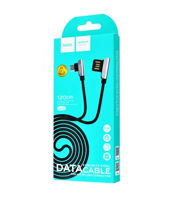 Дата кабель Hoco U42 Exquisite Steel Micro USB Cable (1.2m) Чорний