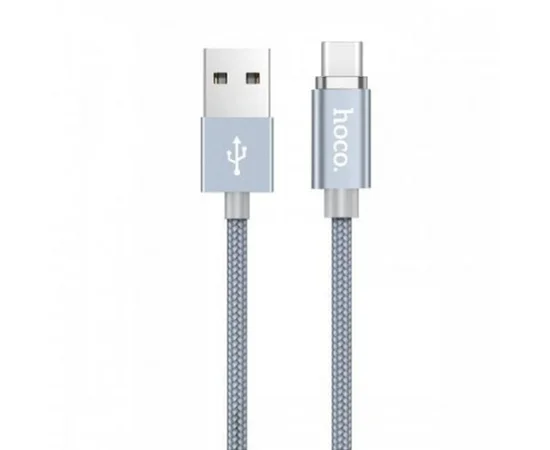 Дата кабель Hoco Magnetic U40А плетеный USB to Type-C (1m) Серый
