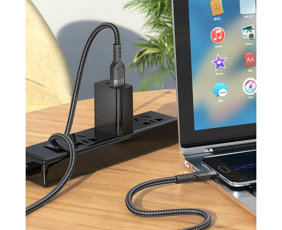 Дата кабель Hoco U110 charging data sync USB to MicroUSB (1.2 m) Черный