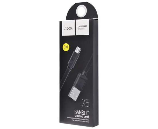 Дата кабель Hoco X5 Bamboo USB to MicroUSB (100см) Черный