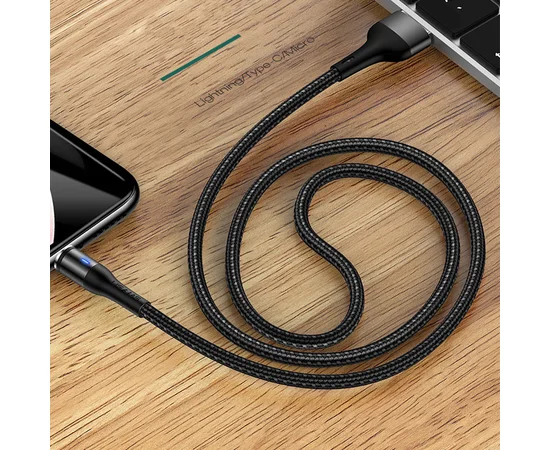 Дата кабель USAMS US-SJ338 U29 Magnetic USB to MicroUSB (2m) Черный