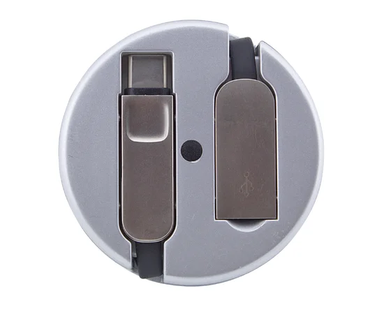 Переходник LDNIO LC90C OTG USB to MicroUsb / Type-C (Combo) 1m Черно - серебряный