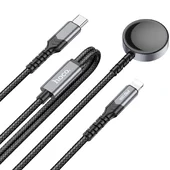 Дата кабель Hoco CW54 2in1 Type-C to iWatch/Lightning 2.5W (1.2m) Black