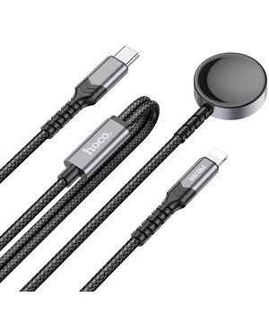 Дата кабель Hoco CW54 2in1 Type-C to iWatch/Lightning 2.5W (1.2m) Black