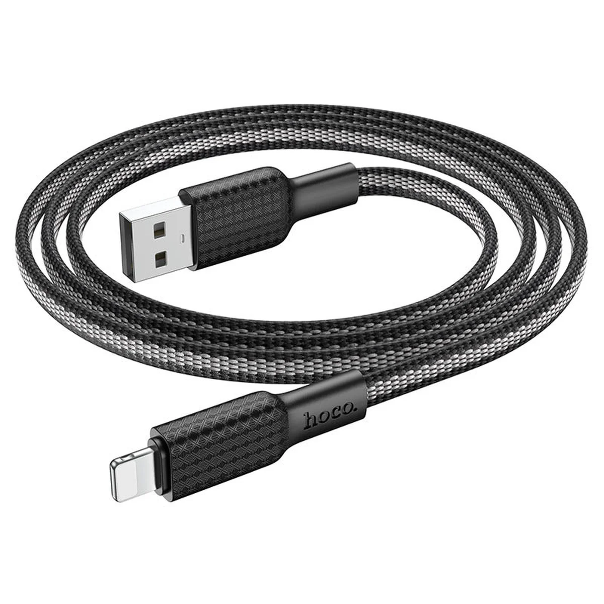 Дата кабель Hoco X69 Jaeger USB to Lightning (1m) Black / White