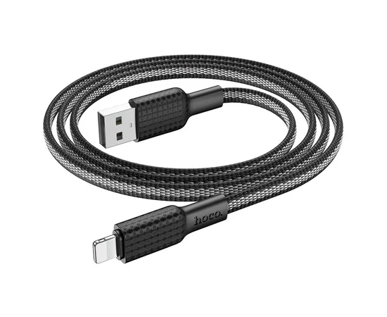 Дата кабель Hoco X69 Jaeger USB to Lightning (1m) Black / White
