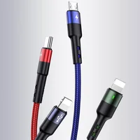 Дата кабель Usams US-SJ411 U26 4in1 USB to Combo 2A (0.35m) Чорний
