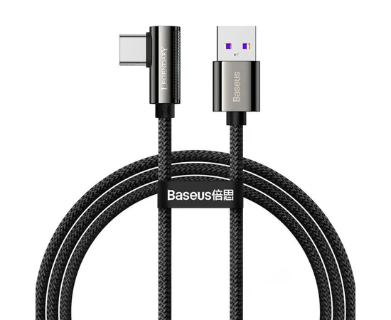 Дата кабель Baseus Legend Series Elbow USB to Type-C 66W (2m) (CATCS-C01) Black