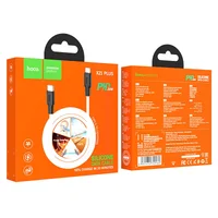 Дата кабель Hoco X21 Plus Silicone Type-C to Lightning (1m) Черный / Белый