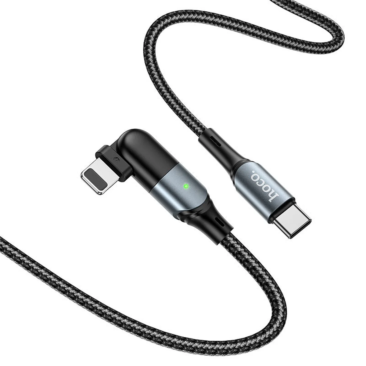Дата кабель Hoco U100 "Orbit PD" Type-C to Lightning (1.2 m) Черный