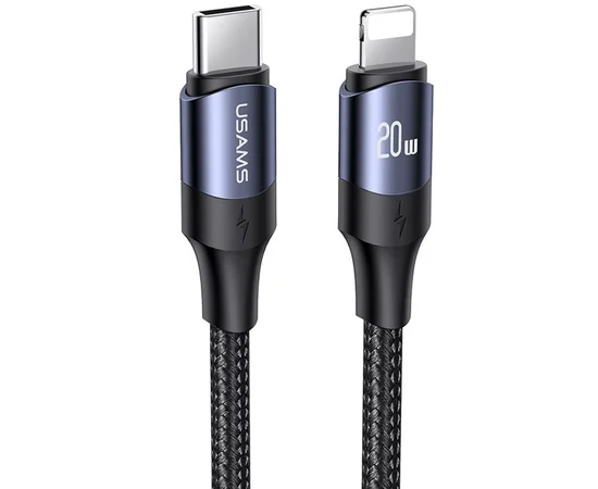 Дата кабель USAMS US-SJ522 U71 Type-C to Lightning PD 20W (2m) Black