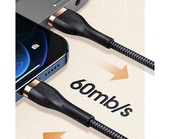 Дата кабель Usams US-SJ487 U64 Aluminum Alloy USB to Lightning 1.2m Черный