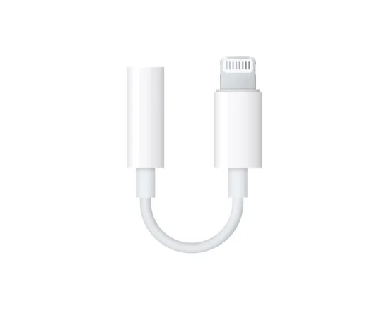 Адаптер для Apple Lightning to 3.5mm Headphone Jack (ААА) (box, no logo) Белый