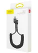 Дата кабель Baseus Double Spring (компактный) USB to Lightning 2A (1m) Черный