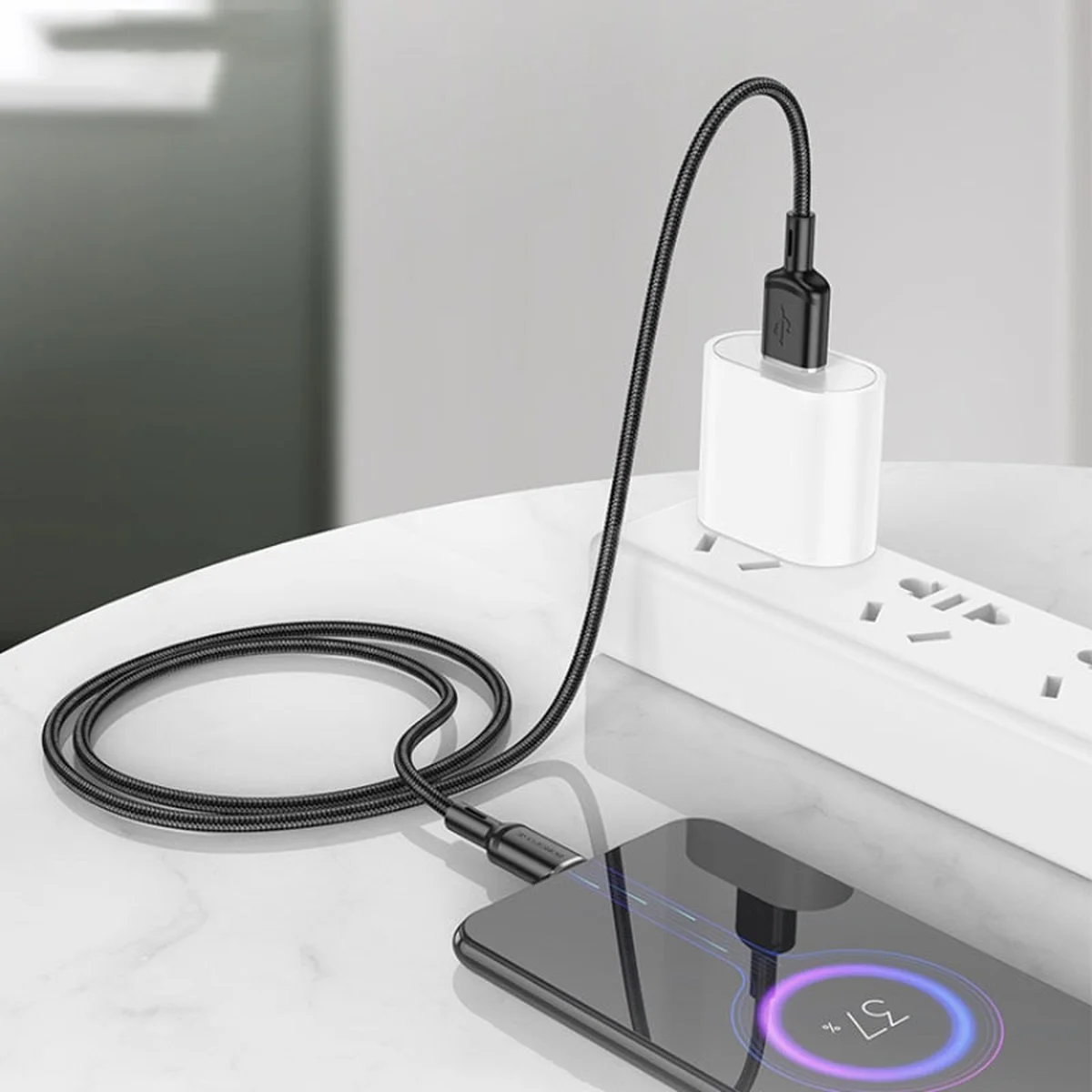 Дата кабель Borofone BX90 Cyber USB to MicroUSB (1m) Black