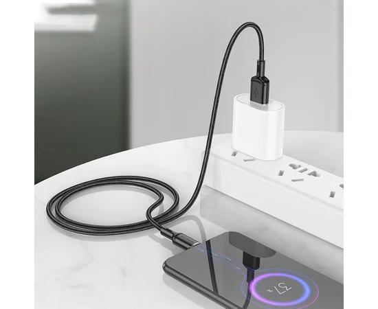 Дата кабель Borofone BX90 Cyber USB to MicroUSB (1m) Black