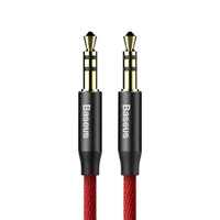 Аудіо кабель Aux Baseus Yiven M30 (1m) Чорний / Червоний