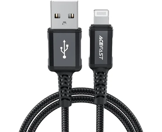 Дата кабель Acefast MFI C4-02 USB-A to Lightning aluminum alloy (1.8m) Black