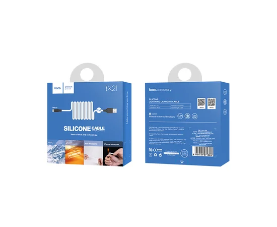 Дата кабель Hoco X21 Silicone MicroUSB Cable (1m) Черный / Белый