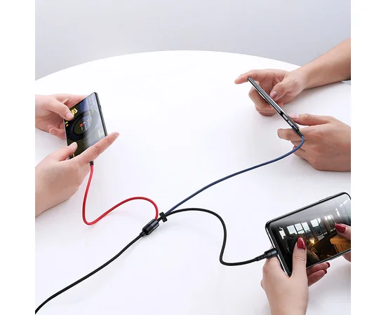 Дата кабель Usams US-SJ318 U26 Spring 3in1 Usb to Combo (1.5m) Черный