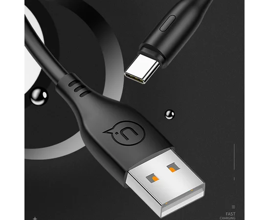 Дата кабель USAMS US-SJ267 U18 Round Type-C Cable (1m) Черный