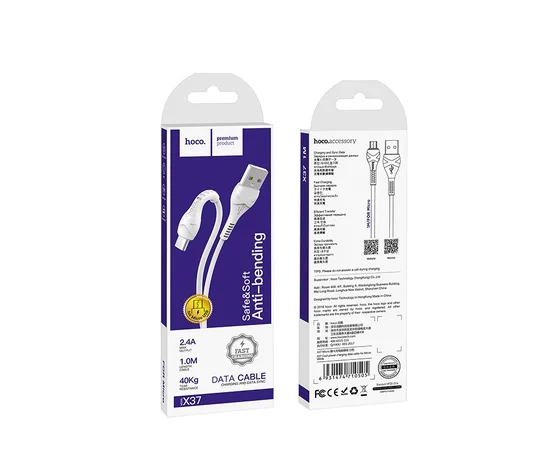 Дата кабель Hoco X37 "Cool power&rdquo; MicroUSB (1m) Белый