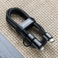 Дата кабель Baseus Twins 2in1 cable Type-C to Type-C 60W (20V/3A) + Lightning 18W (9V/2A) (1m) Черный