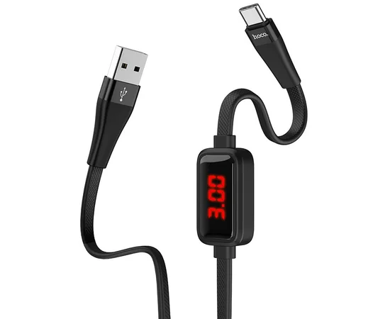 Дата кабель Hoco S4 "With Timer" USB to Type-C (1.2m) Черный