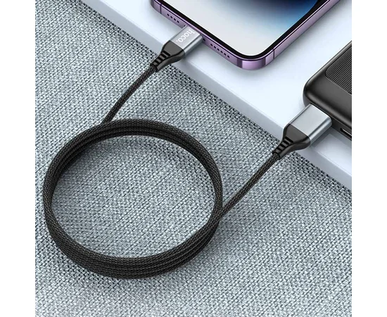 Дата кабель Hoco U128 Viking 2in1 USB/Type-C to Lightning (1m) Black