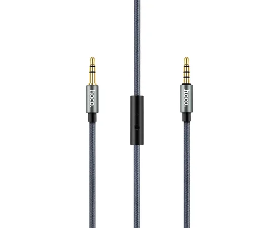 Аудио кабель Aux Hoco UPA04 With Mic (1m) Черный