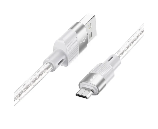 Дата кабель Hoco X99 Crystal Junction USB to MicroUSB (1.2m) Gray