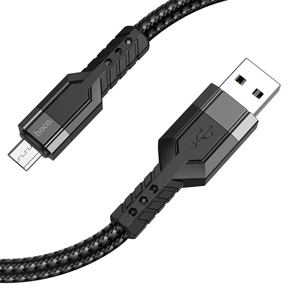 Дата кабель Hoco U110 charging data sync USB to MicroUSB (1.2 m) Черный