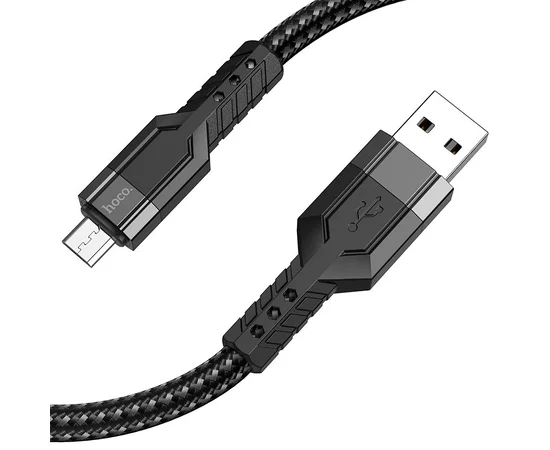 Дата кабель Hoco U110 charging data sync USB to MicroUSB (1.2 m) Черный