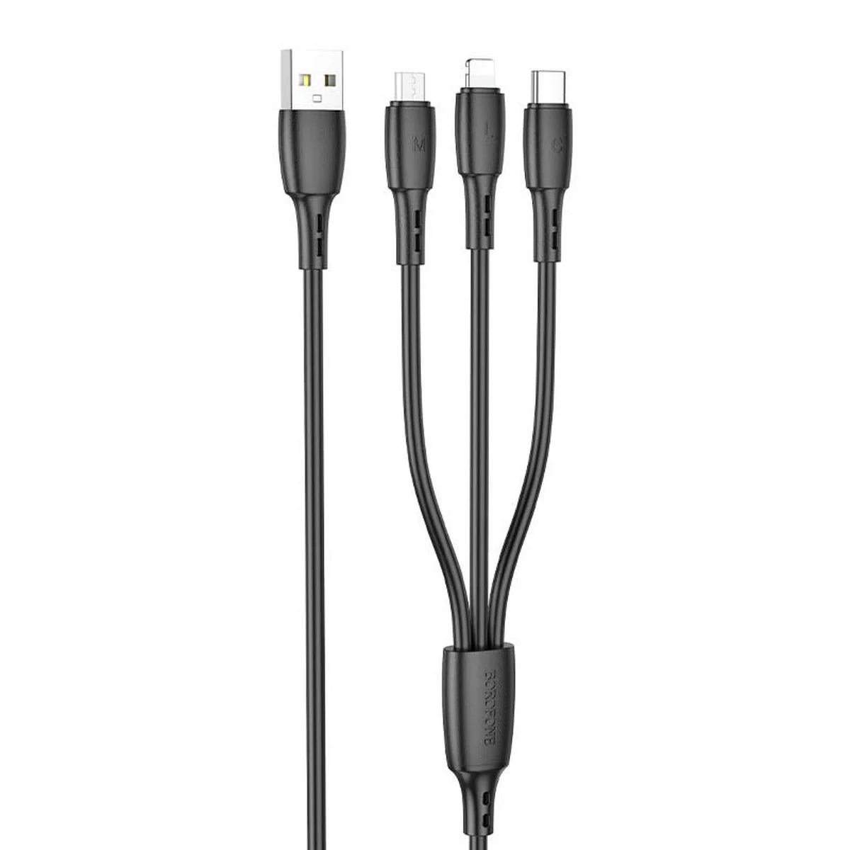 Дата кабель Borofone BX71 USB to 3in1 (1m) Чорний
