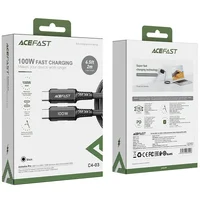Дата кабель Acefast C4-03 USB-C to USB-C 100W aluminum alloy (1m) Black