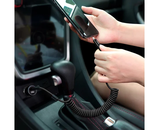 Дата кабель Baseus Fish Eye Spring Data Lightning Cable 2A (1m) Черный