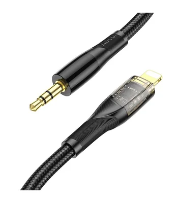 Аудіо кабель Aux Hoco UPA25 (AUX 3.5 to Lightning) (1m) Black