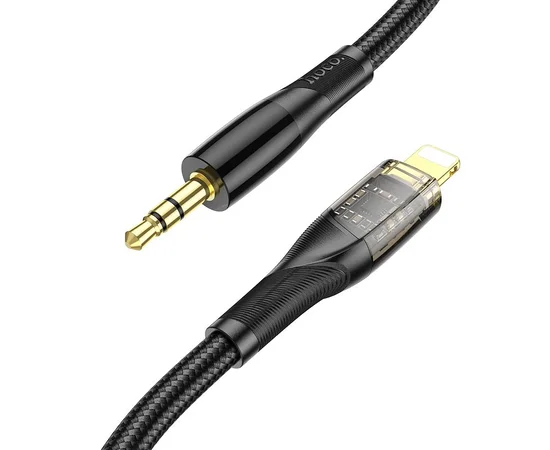 Аудио кабель Aux Hoco UPA25 (AUX 3.5 to Lightning) (1m) Black