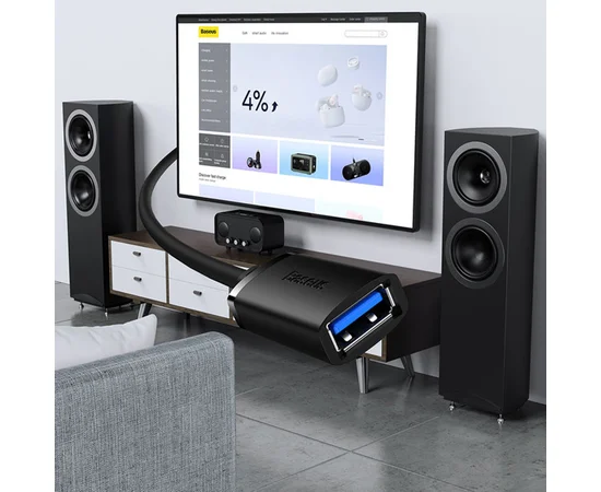 Кабель-удлинитель Baseus AirJoy Series USB3.0 Extension Cable 3m Cluster (B00631103111-04) Black