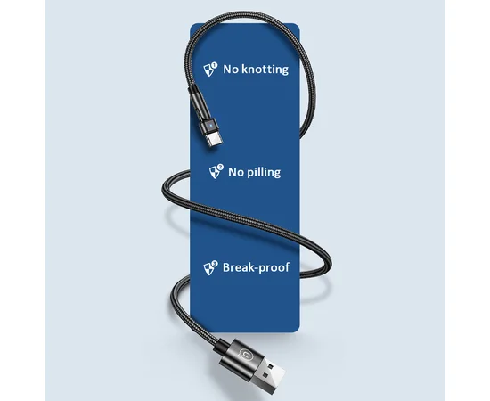 Дата кабель USAMS US-SJ477 U60 Rotatable USB to Type-C (1m) Черный