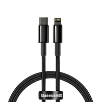 Дата кабель Baseus Tungsten Gold Type-C to Lightning PD 20W (1m) (CATLWJ) Чорний