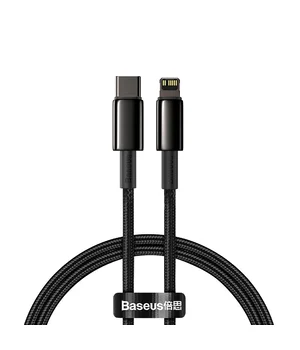 Дата кабель Baseus Tungsten Gold Type-C to Lightning PD 20W (1m) (CATLWJ) Черный Дата кабель Baseus Tungsten Gold Type-C to Lightning PD 20W (1m) (CATLWJ) Черный