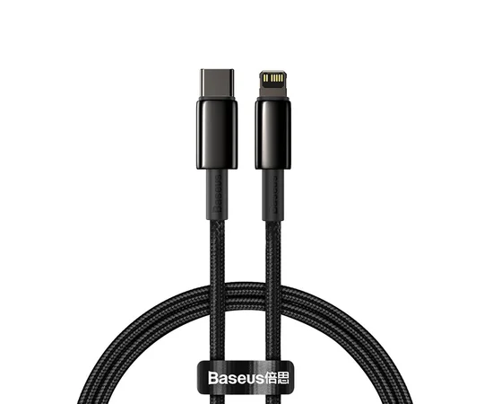 Дата кабель Baseus Tungsten Gold Type-C to Lightning PD 20W (1m) (CATLWJ) Черный