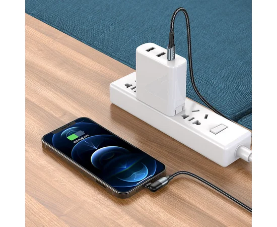 Дата кабель Hoco U100 "Orbit PD" Type-C to Lightning (1.2 m) Черный