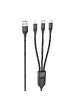 Дата кабель Hoco U104 Ultra 6A 3in1 Lightning -MicroUSB-Type-C (1.2m) Черный