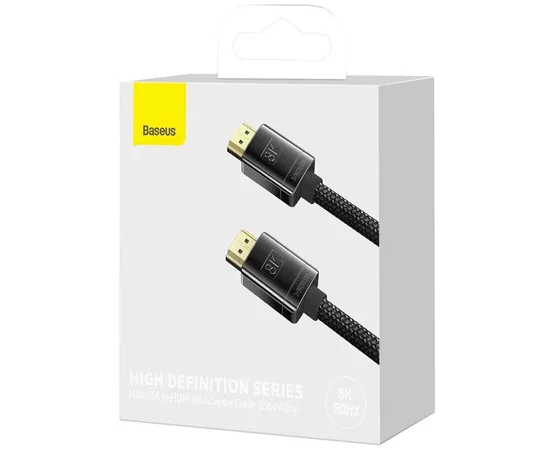 Дата кабель Baseus HDMI High Definition Series 8KHDMI To 8KHDMI (Zinc alloy) (1m) (WKGQ000001)) Black
