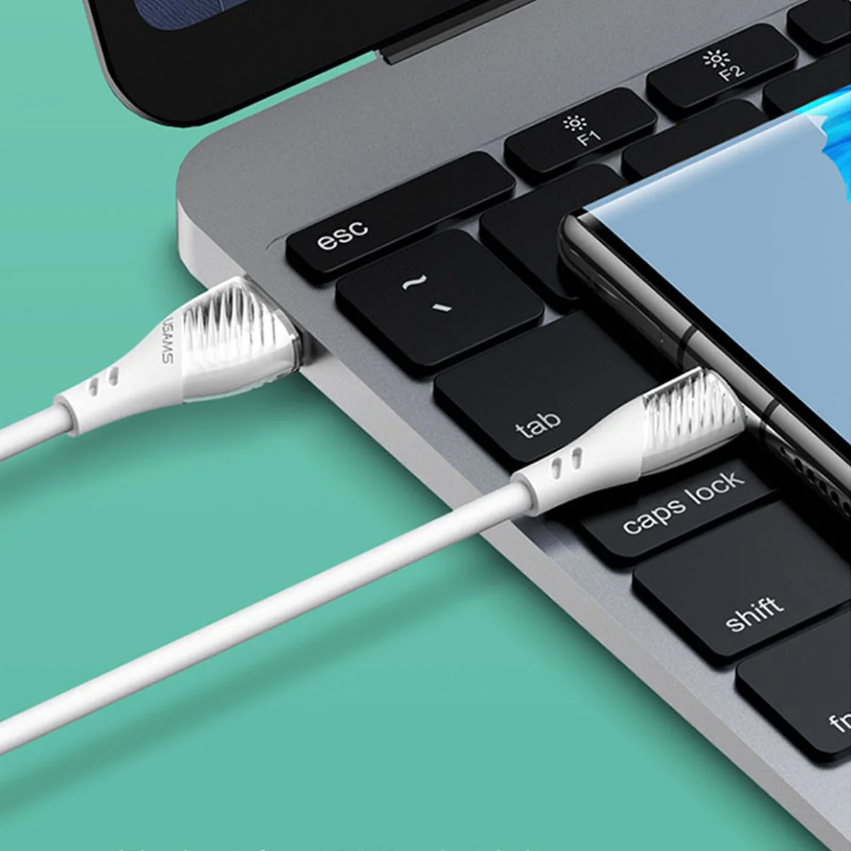 Дата кабель Usams US-SJ494 U65 Liquid Silicone USB to Type-C 3A 1m Білий