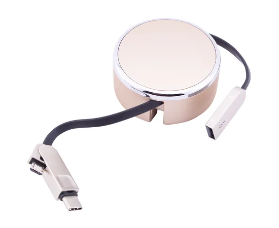 Переходник LDNIO LC90C OTG USB to MicroUsb / Type-C (Combo) 1m Черно - золотой