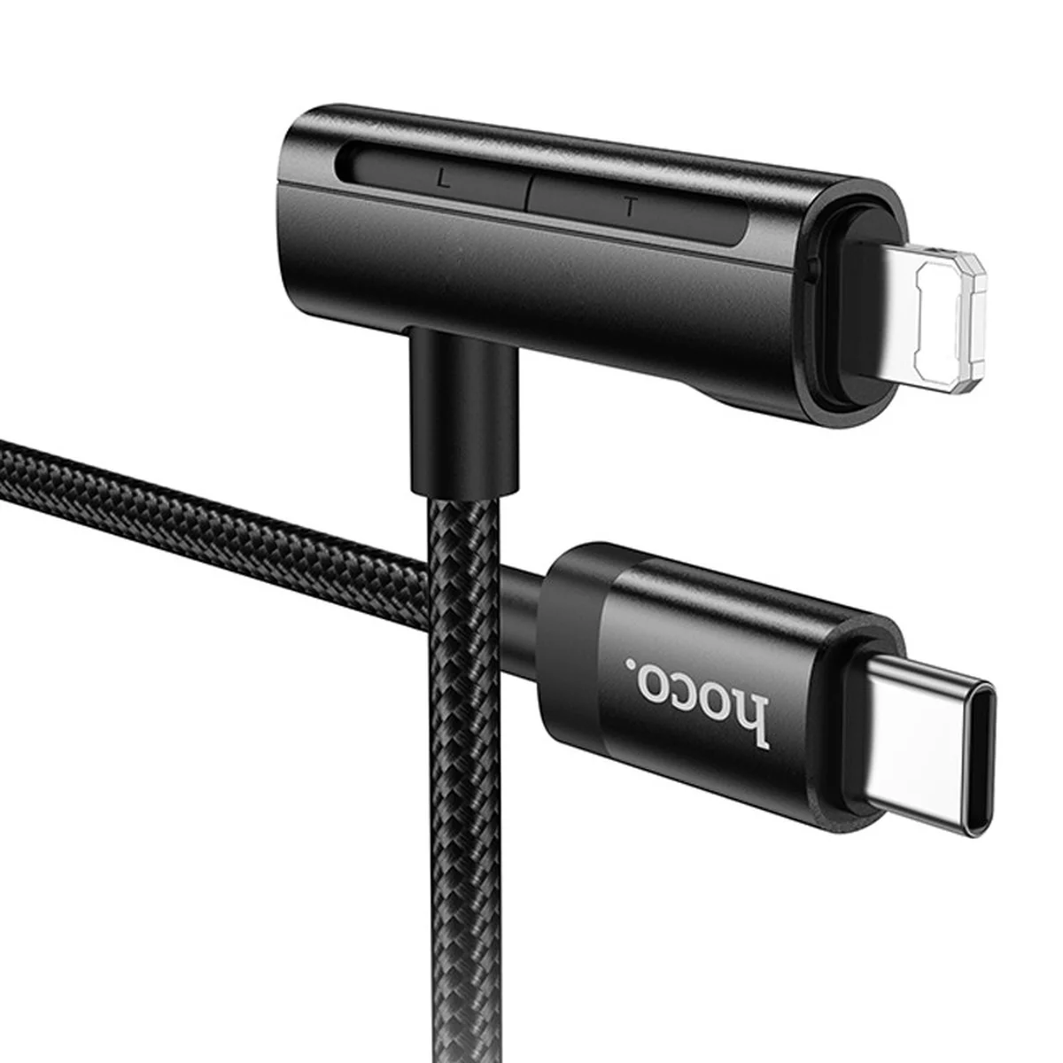Дата кабель Hoco U135 Incredible 2in1 Type-C to Lightning/Type-C (1m) Black