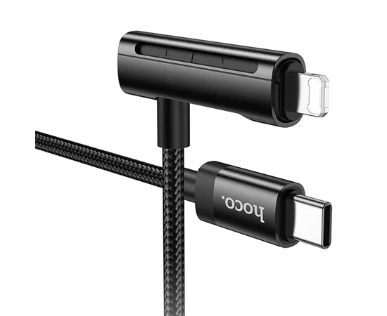 Дата кабель Hoco U135 Incredible 2in1 Type-C to Lightning/Type-C (1m) Black